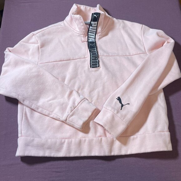 Puma Pathfinder 1/2 Zip pullover sweatshirt in light pink - size medium - Picture 1 of 12